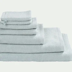 Lot de 2 gants de toilette en coton bio - bleu 16x21cm