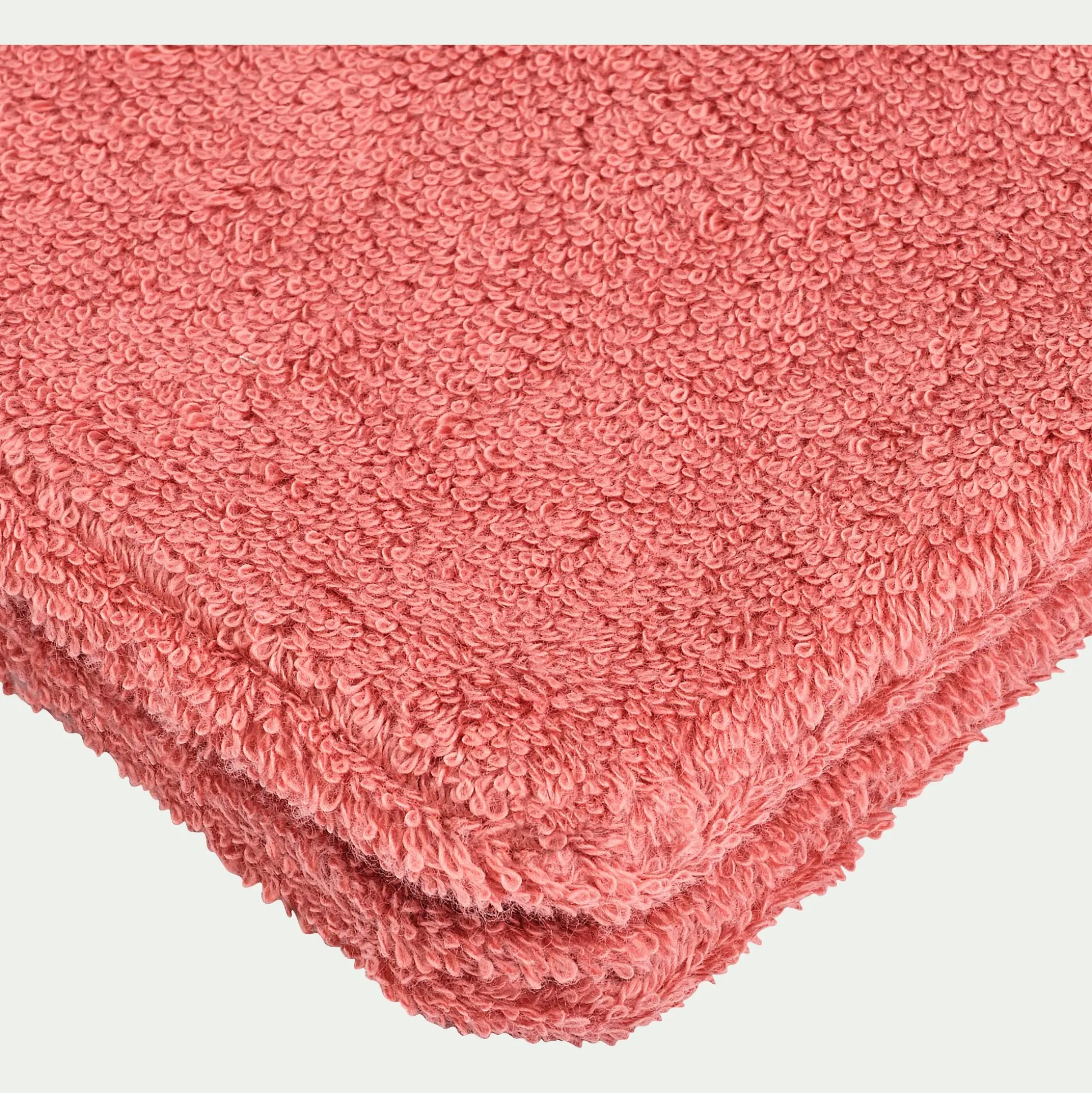 Lot de 2 gants de toilette en coton peigné - rouge ricin