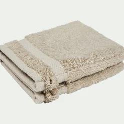 Lot de 2 gants de toilette en coton peigné - beige alpilles