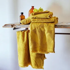 Lot de 2 gants de toilette en coton - jaune argan