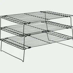 Lot de 3 grilles de refroidissement en inox 24x40cm - noir