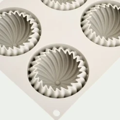 Lot de 6 moules à gâteau en silicone platinium D7,3cm - gris