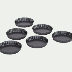 Lot de 6 moules à tartelettes en acier - gris anthracite