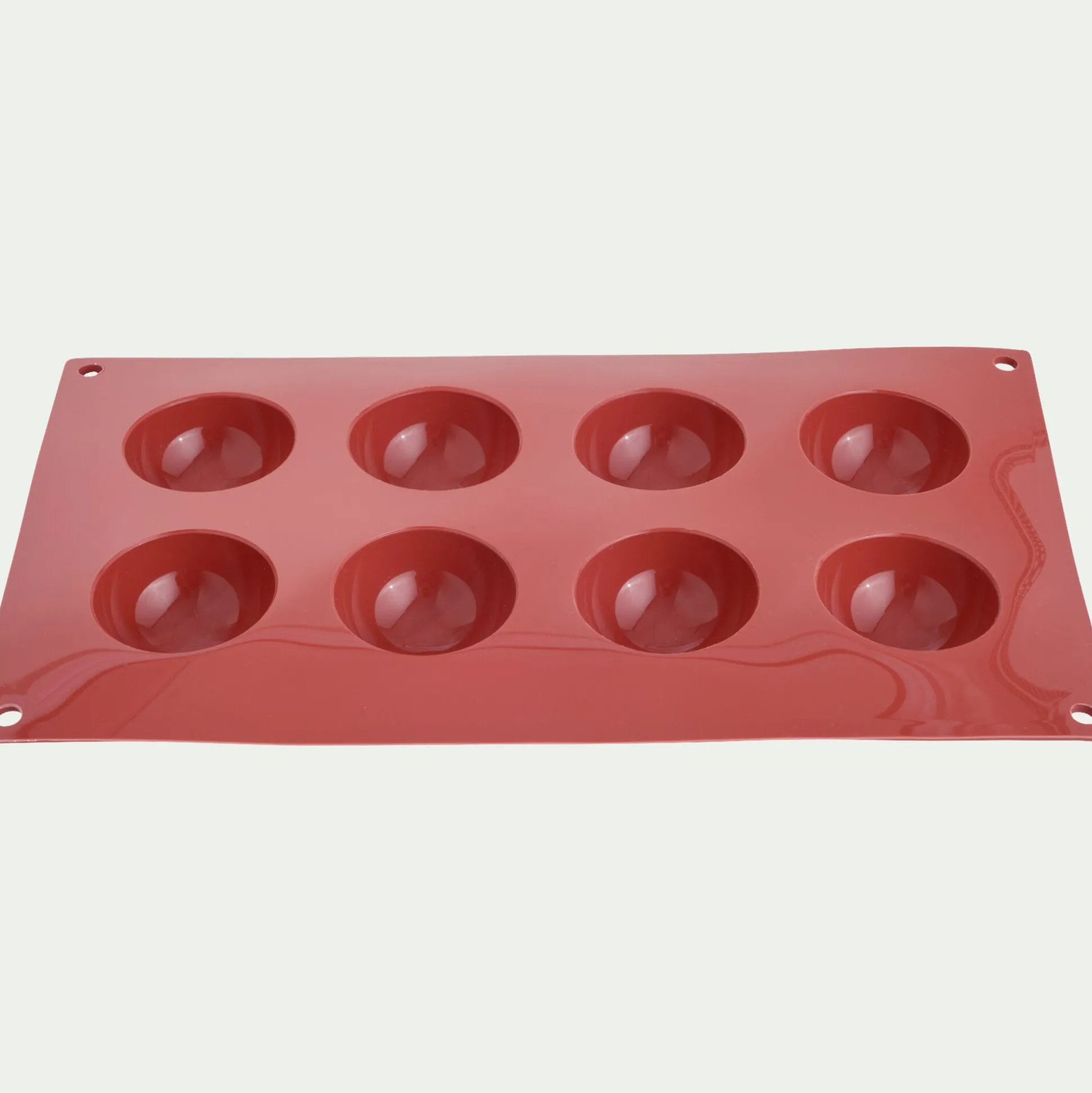 Lot de 8 moules demi-sphère en silicone platinium - marron