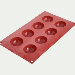 Lot de 8 moules demi-sphère en silicone platinium - marron