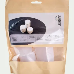 Lot de 3 moules porte-bougies en silicone - blanc translucide