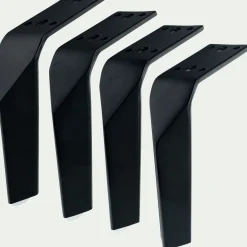 Lot de 4 pieds de sommier en métal H15cm - noir