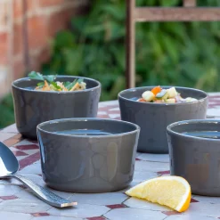 Lot de 4 ramequins en grès D9cm - vert
