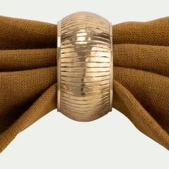 Lot de 4 ronds de serviette en laiton - doré