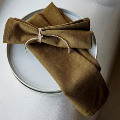 Lot de 4 serviettes de table en coton 41x41cm - vert mousse