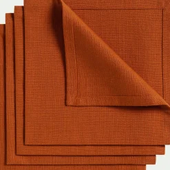 Lot de 4 serviettes de table en coton 41x41cm - brun rustrel