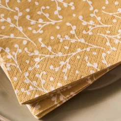 Lot de 20 serviettes en papier motif baies 33x33cm - jaune