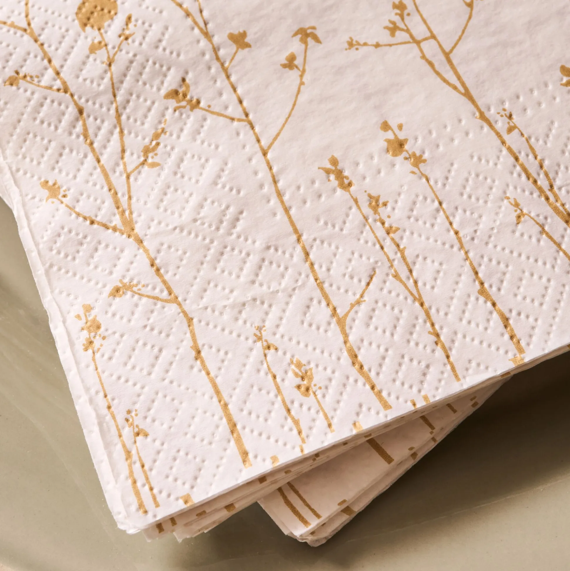 Lot de 20 serviettes en papier motif forêt 33x33cm - blanc