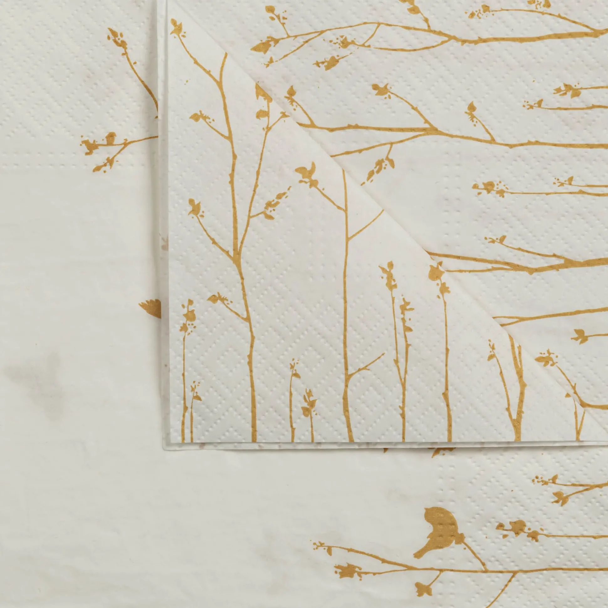 Lot de 20 serviettes en papier motif forêt 33x33cm - blanc