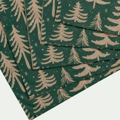 Lot de 20 serviettes en papier motif sapin 33x33cm - vert