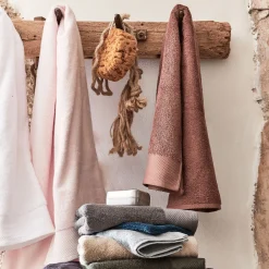 Lot de 2 serviettes invité en coton peigné - rose simo 30x50cm