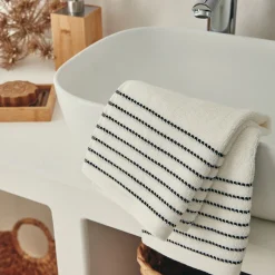 Lot de 2 serviettes invité en coton - blanc ventoux 30x50cm