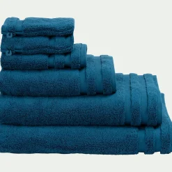 Lot de 2 serviettes invité en coton - bleu figuerolles 30x50cm