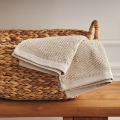 Lot de 2 serviettes invités en bouclettes de coton bio - beige alpilles 30x50cm