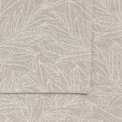 Lot de 2 sets de table en lin et coton motif laurier - beige 35x50cm