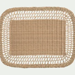 Lot de 2 sets de table ronds en jonc de mer L45cm - naturel