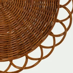 Lot de 2 sets de table ronds en rotin D38cm - naturel