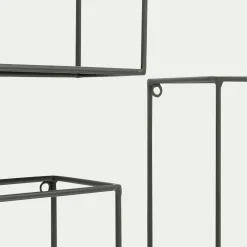 Lot de 3 étagères déco en fer - vert cèdre