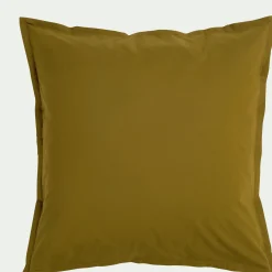 Lot de 2 taies d'oreiller en percale de coton - jaune alep 65x65cm