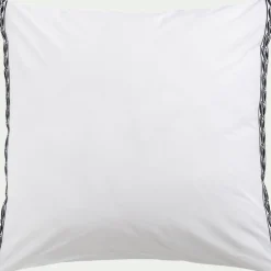 Lot de 2 taies d'oreiller en percale de coton 65x65cm - blanc