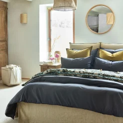 Lot de 2 taies d'oreiller en percale de coton - gris ardoise 65x65cm