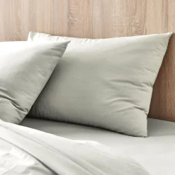 Lot de 2 taies d'oreiller en coton - vert olivier 50x70cm