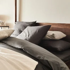 Lot de 2 taies d'oreiller en coton - gris ardoise 65x65cm