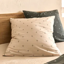 Lot de 2 taies d'oreiller en coton 65x65cm avec motif - vert