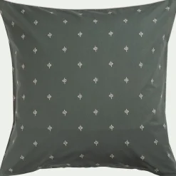 Lot de 2 taies d'oreiller en coton 65x65cm avec motif - vert