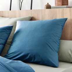 Lot de 2 taies d'oreiller en coton - bleu figuerolles 65x65cm