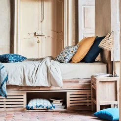 Lot de 2 taies d'oreiller en coton - bleu figuerolles 65x65cm