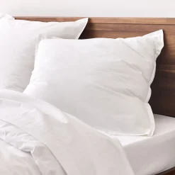 Lot de 2 taies d'oreiller en percale de coton - blanc 65x65cm