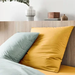 Lot de 2 taies d'oreiller en coton - jaune genet 65x65cm