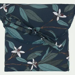 Lot de 2 taies d'oreiller fleurs d'oranger en percale de coton 63x63cm - bleu