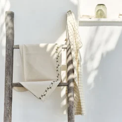 Lot de 2 torchons en coton à motifs 50x70cm - vert mousse