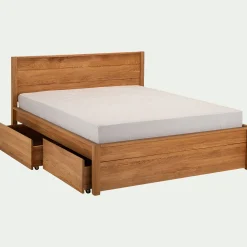 Lot de deux tiroirs de rangement en bois pour lit RENO - bois clair