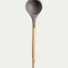 Louche en bois et silicone - brun terre ombre