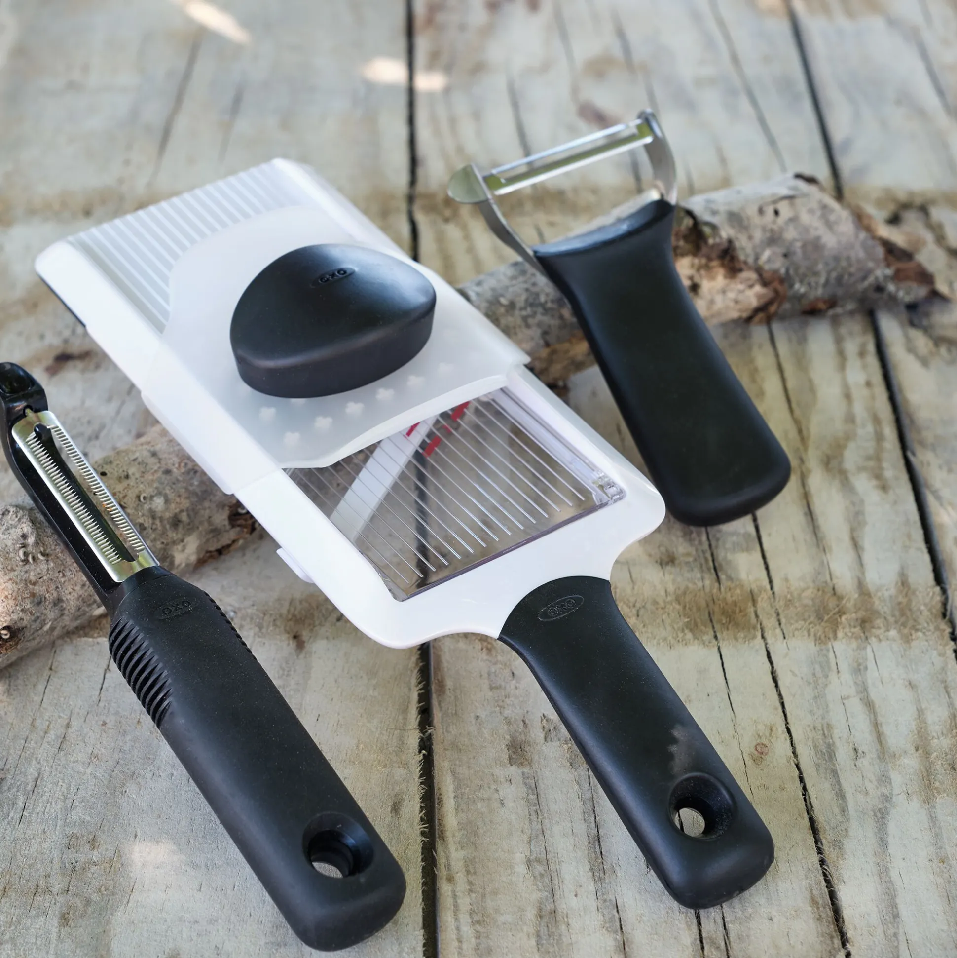 Mandoline à main en pvc et lame en inox - blanc