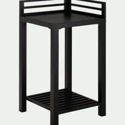 Meuble d'angle de cuisine extérieure en métal - noir