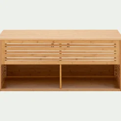 Meuble double sous vasque murale en bambou - L120cm