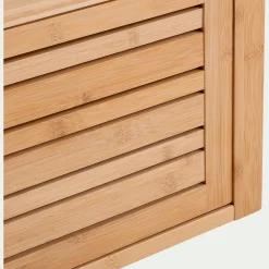 Meuble sous vasque murale en bambou L95xl40xH30cm - bois clair