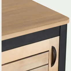 Meuble sous-vasque simple 1 porte en acacia massif - L90cm