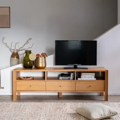 Meuble TV en chêne L160cm - bois clair