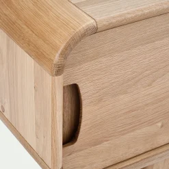 Meuble TV plaqué chêne avec piétement en métal - bois clair L165xH58cm