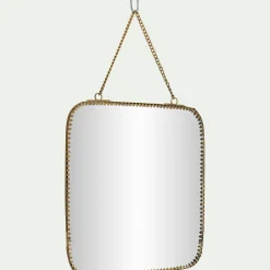 Miroir mural rectangulaire en laiton 21x20,5cm - doré